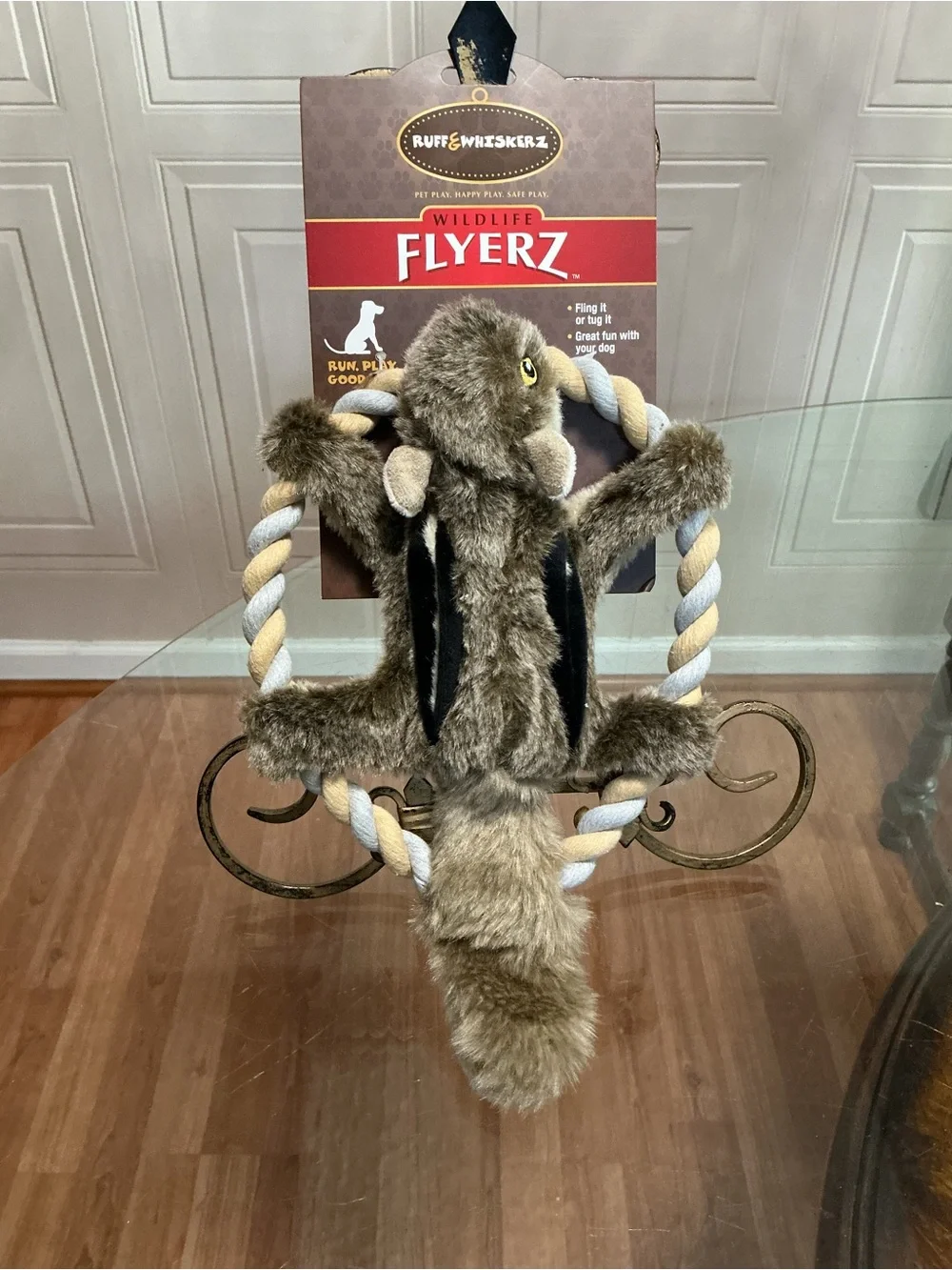 Brand New Interactive Ruff & Whiskerz Flyerz Chipmunk 12”Dog Toy With Squeaker